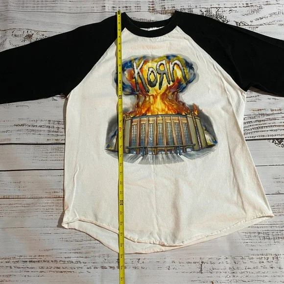 Vintage Korn Tour Shirt Tee Band Concert 2008 Baseball Rok 'n Roll Men's Large - Picture 8 of 11